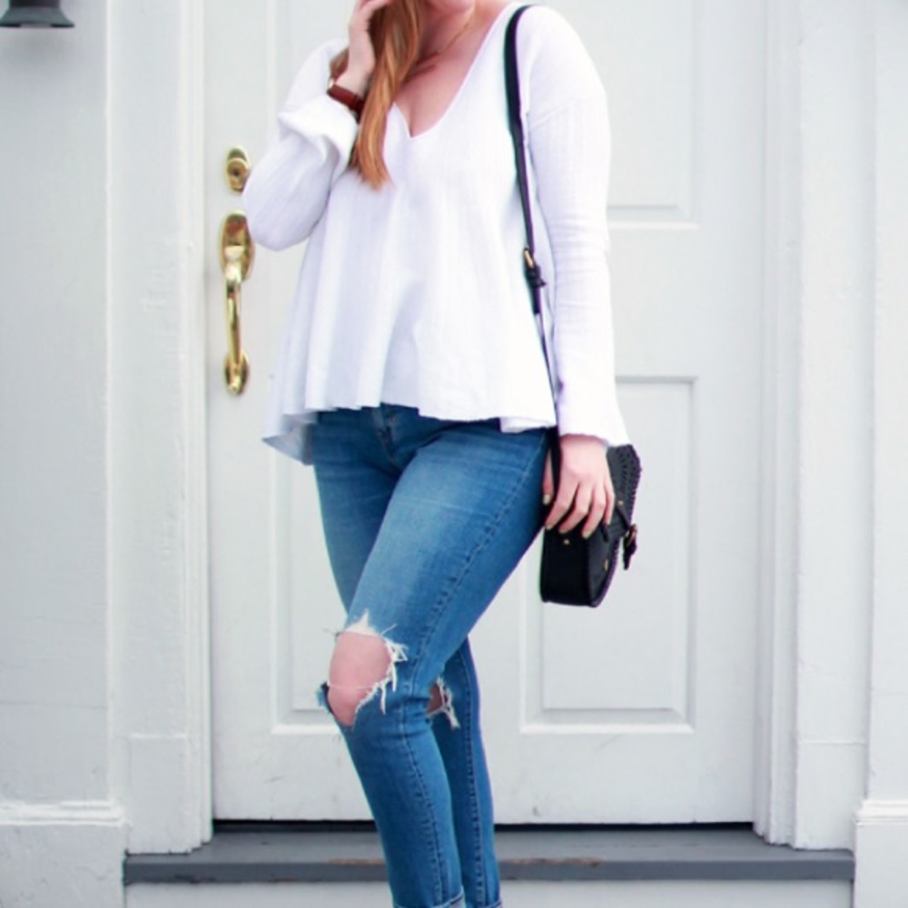 NWT Free People Sundae Sweater in White - Picture 6 of 7